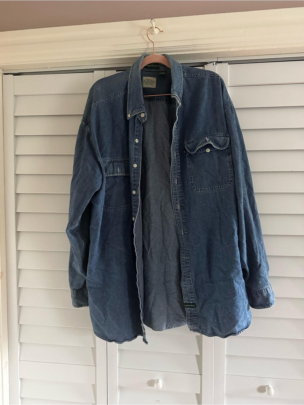 G.H. Bass & Co. Men's Dark Blue Denim Button-Down Shirt Jacket